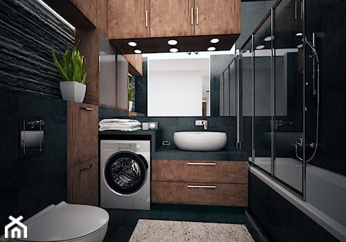 Łazienka - Średnia z pralką / suszarką z punktowym oświetleniem łazienka, styl nowoczesny - zdjęcie od FORMA - Pracownia Architektury Wnętrz