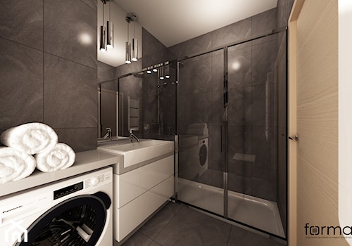 Mieszkanie - Mała bez okna z pralką / suszarką łazienka, styl nowoczesny - zdjęcie od FORMA - Pracownia Architektury Wnętrz