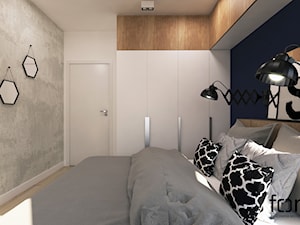 SYPIALNIA RUCZAJ - Średnia szara sypialnia, styl industrialny - zdjęcie od FORMA - Pracownia Architektury Wnętrz