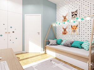 POKÓJ DZIECIĘCY - Średni biały szary pokój dziecka dla dziecka dla nastolatka dla dziewczynki, styl nowoczesny - zdjęcie od FORMA - Pracownia Architektury Wnętrz