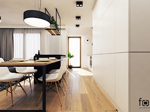 WILLA SŁOWICZA - Średnia biała jadalnia w salonie w kuchni, styl nowoczesny - zdjęcie od FORMA - Pracownia Architektury Wnętrz