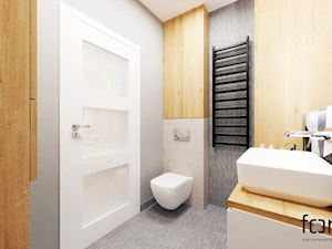 ŁAZIENKA KOBIERZYŃSKA - Mała bez okna z lustrem z marmurową podłogą łazienka, styl nowoczesny - zdjęcie od FORMA - Pracownia Architektury Wnętrz
