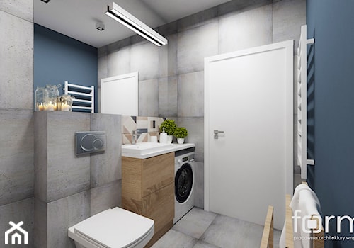 ŁAZIENKA RUCZAJ - Średnia bez okna z pralką / suszarką łazienka, styl nowoczesny - zdjęcie od FORMA - Pracownia Architektury Wnętrz