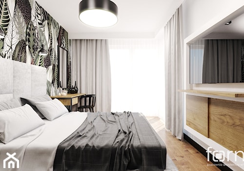 SYPIALNIA MASARSKA - Średnia szara sypialnia, styl nowoczesny - zdjęcie od FORMA - Pracownia Architektury Wnętrz