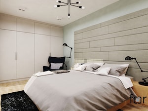 SYPIALNIA LUBLIN - Mała szara sypialnia, styl nowoczesny - zdjęcie od FORMA - Pracownia Architektury Wnętrz