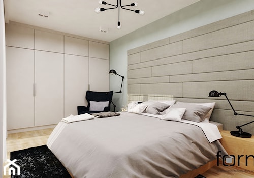 SYPIALNIA LUBLIN - Mała szara sypialnia, styl nowoczesny - zdjęcie od FORMA - Pracownia Architektury Wnętrz