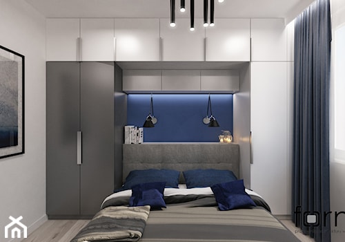 SYPIALNIA - Średnia biała sypialnia - zdjęcie od FORMA - Pracownia Architektury Wnętrz