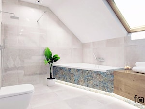 ŁAZIENKA BOLECHOWICE III - Duża na poddaszu łazienka z oknem, styl nowoczesny - zdjęcie od FORMA - Pracownia Architektury Wnętrz