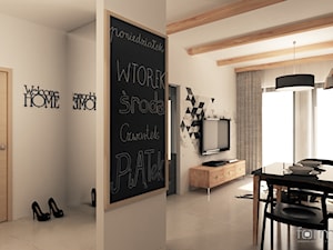 Mieszkanie - Średni biały salon z jadalnią, styl nowoczesny - zdjęcie od FORMA - Pracownia Architektury Wnętrz
