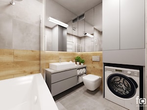 ŁAZIENKA WROCŁAWSKA - Mała z pralką / suszarką łazienka, styl nowoczesny - zdjęcie od FORMA - Pracownia Architektury Wnętrz