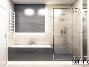 ŁAZIENKA CHOPINA - Średnia bez okna z lustrem z marmurową podłogą łazienka, styl nowoczesny - zdjęcie od FORMA - Pracownia Architektury Wnętrz