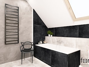 ŁAZIENKA WIELICZKA - Mała na poddaszu łazienka z oknem, styl industrialny - zdjęcie od FORMA - Pracownia Architektury Wnętrz