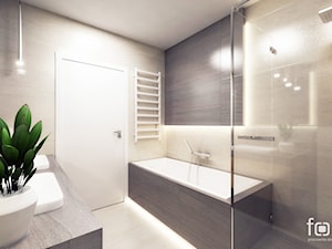 ŁAZIENKA CHOPINA - Duża bez okna z dwoma umywalkami z punktowym oświetleniem łazienka, styl nowoczesny - zdjęcie od FORMA - Pracownia Architektury Wnętrz