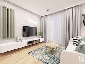 MIESZKANIE PARK LOTNIKÓW - Średni beżowy biały salon, styl nowoczesny - zdjęcie od FORMA - Pracownia Architektury Wnętrz