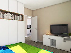 SYPIALNIA 2 - Średnia beżowa sypialnia, styl nowoczesny - zdjęcie od FORMA - Pracownia Architektury Wnętrz