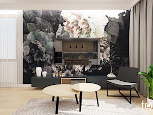 MIESZKANIE BUSZKA - Duży czarny salon, styl nowoczesny - zdjęcie od FORMA - Pracownia Architektury Wnętrz