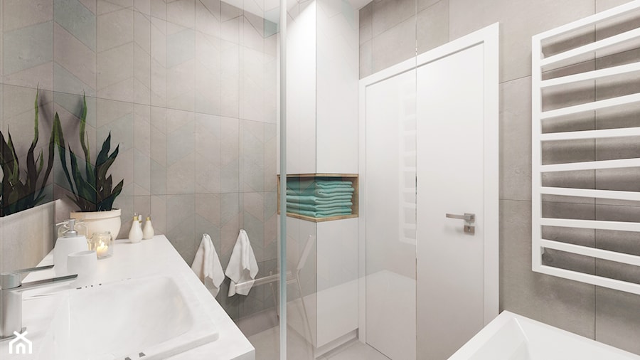 ŁAZIENKA DĄBIE PARK - Mała łazienka, styl nowoczesny - zdjęcie od FORMA - Pracownia Architektury Wnętrz