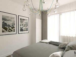 SYPIALNIA - Mała biała sypialnia, styl minimalistyczny - zdjęcie od FORMA - Pracownia Architektury Wnętrz