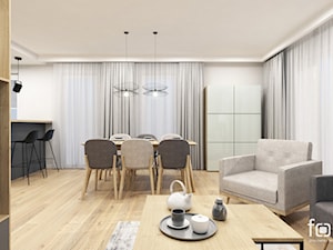 MIESZKANIE ALEJA POKOJU - Średni beżowy biały salon z kuchnią z jadalnią, styl nowoczesny - zdjęcie od FORMA - Pracownia Architektury Wnętrz