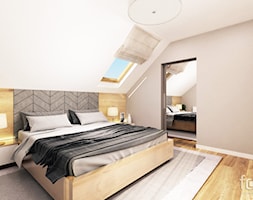 SYPIALNIA BOLECHOWICE - Średnia biała szara sypialnia na poddaszu, styl nowoczesny - zdjęcie od FORMA - Pracownia Architektury Wnętrz - Homebook