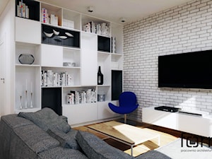 MIESZKANIE NA ZABŁOCIU - Średni biały salon, styl skandynawski - zdjęcie od FORMA - Pracownia Architektury Wnętrz