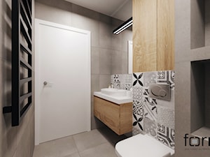 MIESZKANIE DĄBIE PARK - Średnia na poddaszu bez okna łazienka, styl nowoczesny - zdjęcie od FORMA - Pracownia Architektury Wnętrz