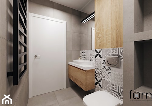 MIESZKANIE DĄBIE PARK - Średnia na poddaszu bez okna łazienka, styl nowoczesny - zdjęcie od FORMA - Pracownia Architektury Wnętrz