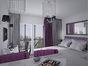 Warszawa, Vola Residence - Średnia biała z biurkiem sypialnia, styl glamour - zdjęcie od yo home design