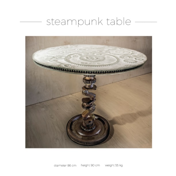 Stolik "Steam punk" - zdjęcie od Lisowski Glass Studio - Art Fusing - Homebook