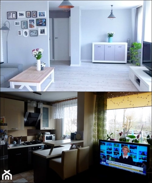 metamorfoza dwóch połączonych mieszkań - Salon, styl skandynawski - zdjęcie od mar.sza