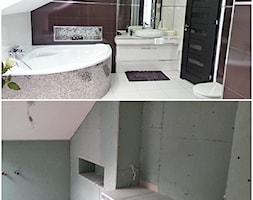 Mieszkanie na poddaszu - Średnia na poddaszu z punktowym oświetleniem łazienka z oknem - zdjęcie od marcelina89 - Homebook