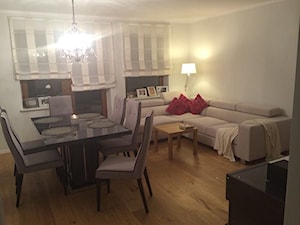 Piernikowy apartament - Średni szary salon z jadalnią, styl nowoczesny - zdjęcie od magdalena_simona