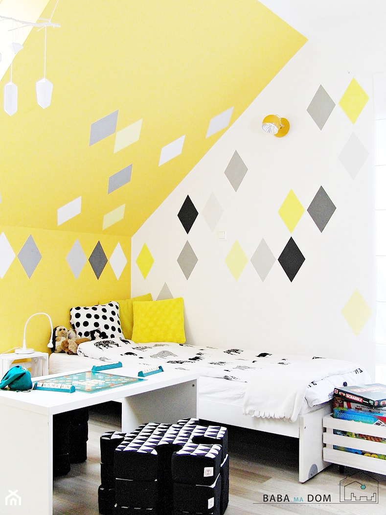 Metamorfoza pokoju Soni - Średni biały szary żółty pokój dziecka dla dziecka dla chłopca dla dziewczynki, styl nowoczesny - zdjęcie od Baba Ma Dom - Homebook
