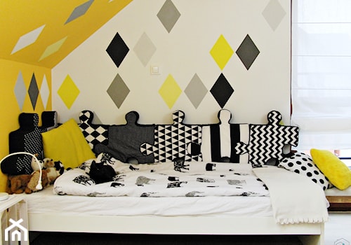 Metamorfoza pokoju Soni - Średni biały czarny szary żółty pokój dziecka dla dziecka dla chłopca dla dziewczynki, styl nowoczesny - zdjęcie od Baba Ma Dom