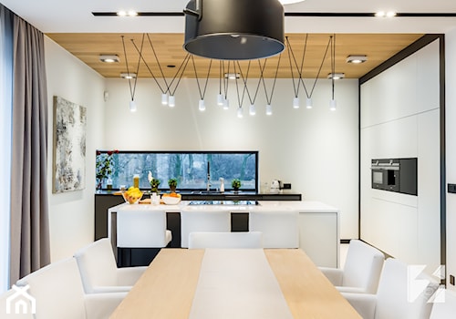 Nowoczesne meble na wymiar do domu - Duża biała szara jadalnia w kuchni, styl nowoczesny - zdjęcie od 3TOP KUCHNIE