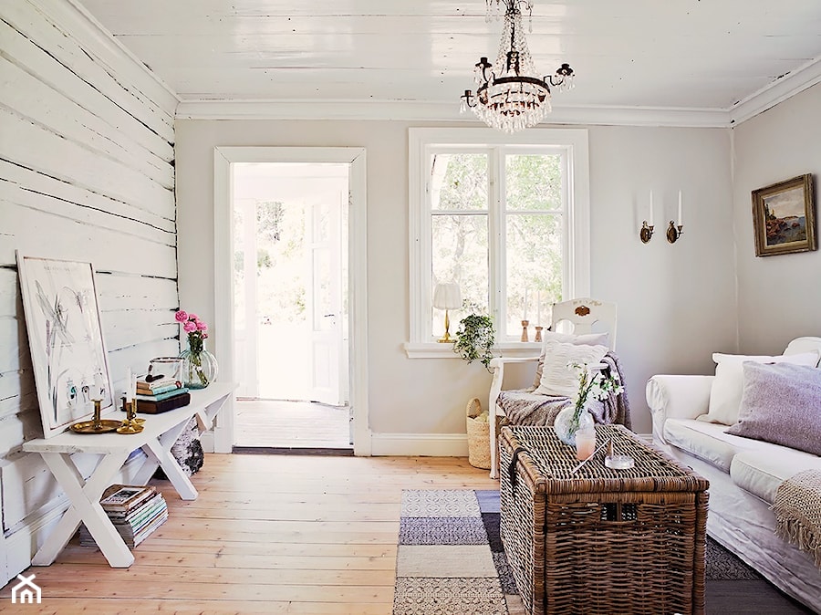 Skandynawski letni dom - Salon, styl skandynawski - zdjęcie od Casa Bianca