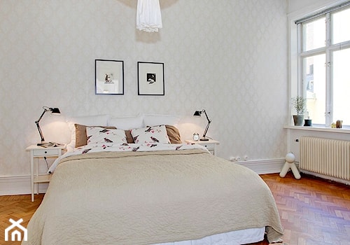 Mieszkanie w skandynawskim stylu - Średnia biała sypialnia, styl skandynawski - zdjęcie od Casa Bianca