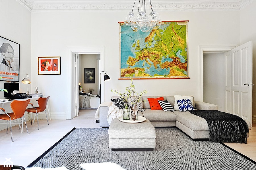 Mieszkanie w stylu skandynawskim - Mały biały salon, styl skandynawski - zdjęcie od Casa Bianca