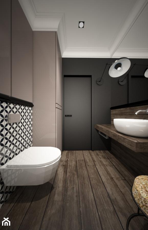 nowoczesna klasyka w łazience na targówku - Średnia bez okna z lustrem z punktowym oświetleniem łazienka, styl tradycyjny - zdjęcie od IzabelaJaroszek - Homebook
