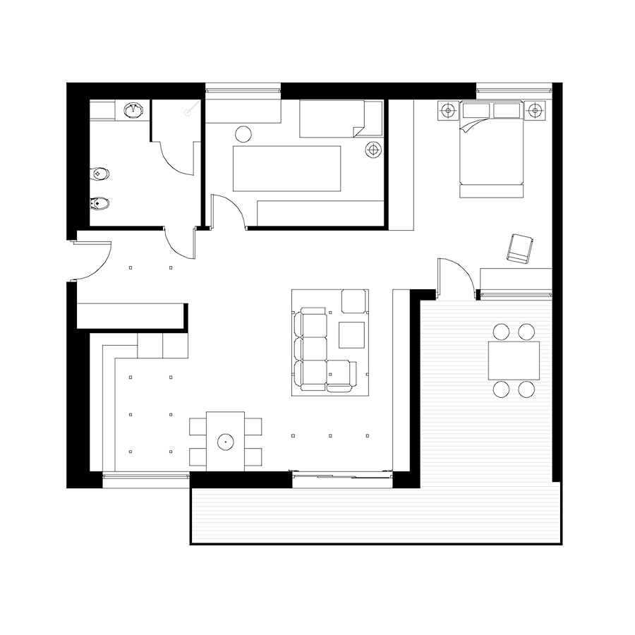 Plan mieszkania - zdjęcie od STUDIOO Architektura Wnętrz