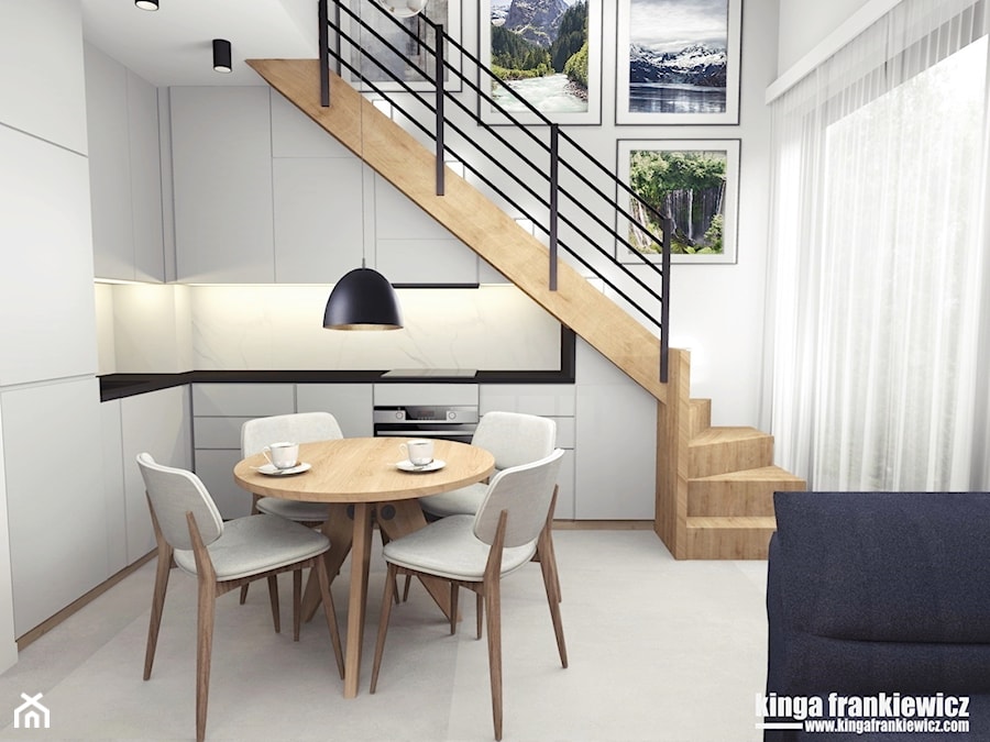 Małe mieszkanie z antresolą - Kuchnia, styl nowoczesny - zdjęcie od Pracownia Kardamon
