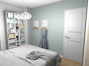 Sypialnia z pelikanem - Średnia biała niebieska sypialnia - zdjęcie od Pracownia Kardamon