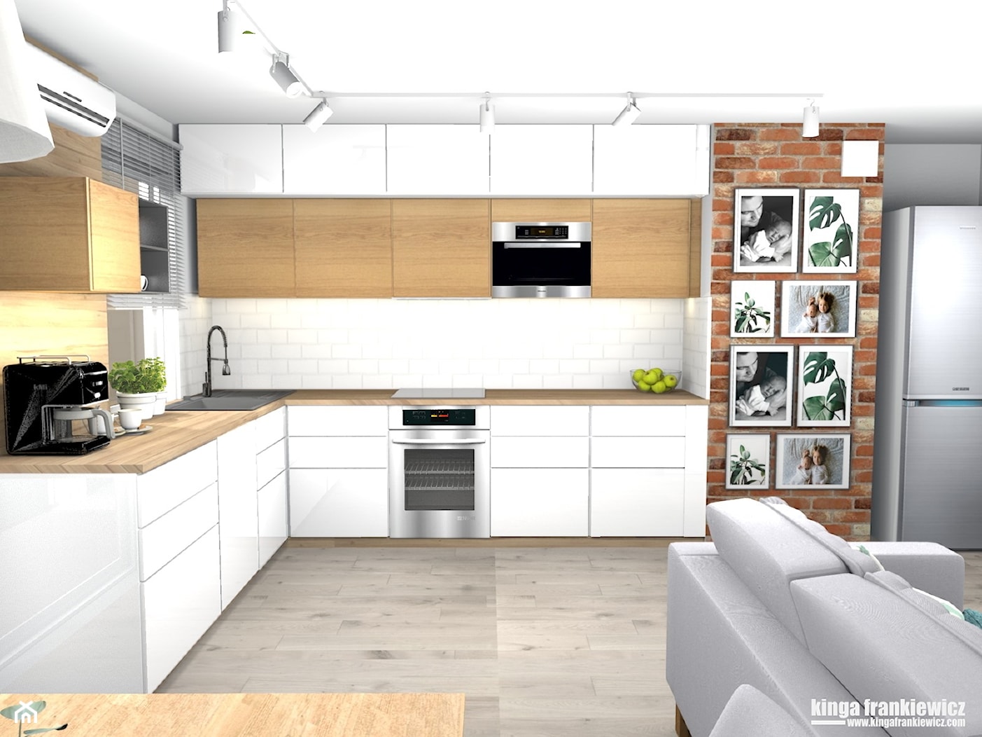 Nowe mieszkanie, cegła i więcej przestrzeni - Kuchnia, styl nowoczesny - zdjęcie od Pracownia Kardamon - Homebook