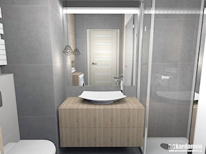 Łazienka inspirowana industrialem - Mała bez okna z lustrem łazienka, styl industrialny - zdjęcie od Pracownia Kardamon