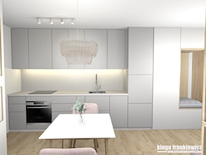 Róże i szarości - kobiece mieszkanie - Kuchnia, styl minimalistyczny - zdjęcie od Pracownia Kardamon
