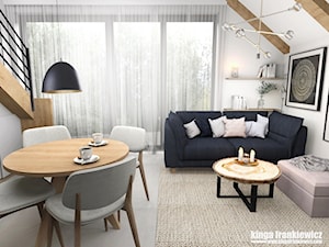 Małe mieszkanie z antresolą - Salon, styl nowoczesny - zdjęcie od Pracownia Kardamon