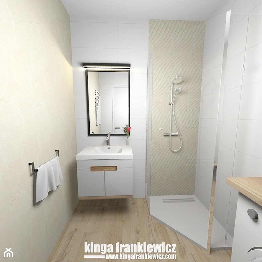 Mieszkanie na sprzedaż w Krakowie + homestaging - Łazienka, styl minimalistyczny - zdjęcie od Pracownia Kardamon