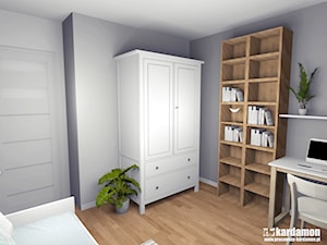 Mieszkanie w kamienicy - Średnia czarna z biurkiem sypialnia, styl skandynawski - zdjęcie od Pracownia Kardamon