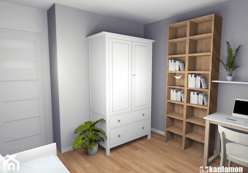 Mieszkanie w kamienicy - Średnia czarna z biurkiem sypialnia, styl skandynawski - zdjęcie od Pracownia Kardamon