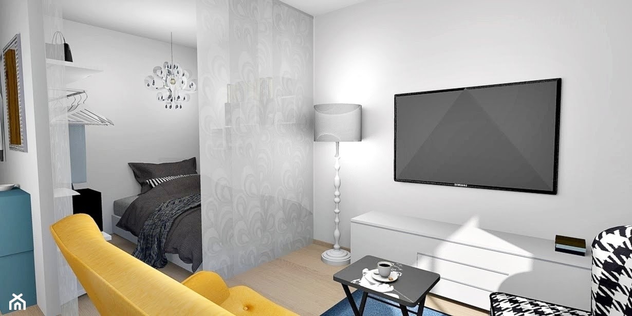 Mieszkanie 33m2 pod wynajem - Sypialnia, styl nowoczesny - zdjęcie od Pracownia Kardamon - Homebook